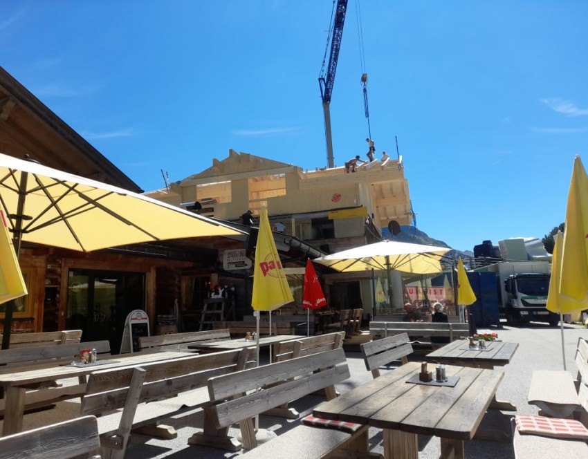 Bauarbeiten auf der Terrasse